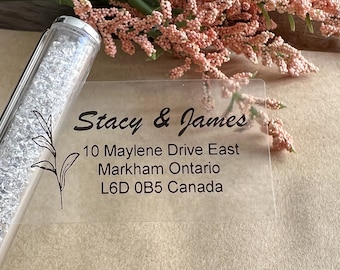 Custom Clear Return Address Stickers: Waterproof Wedding Labels (45x25mm)