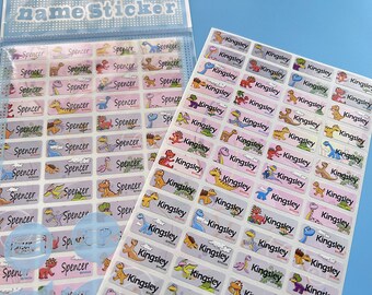 Custom Dinosaur Name Stickers: Waterproof Kids Labels (22x9mm)