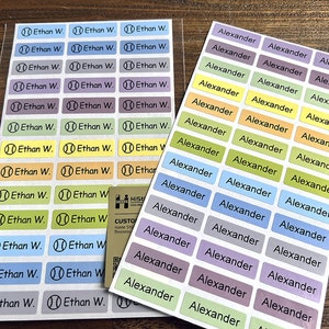 Custom Waterproof Color Name Stickers/Colorful Stickers/Personalized Labels/Custom Waterproof Name Labels/Preschool Name Sticker