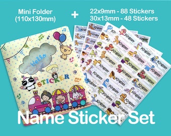 Custom Name Stickers: Waterproof Cartoon Labels, Kids Party Favors