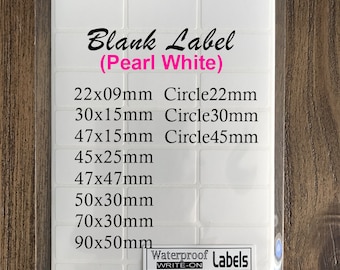 Waterproof Pearl White Write-On Labels: All-Purpose Stickers