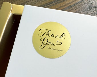Gold Thank You Stickers: Waterproof Envelope Seals (30mm)