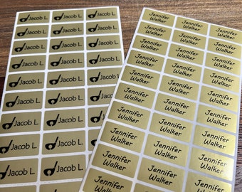 Custom Gold Name Stickers: Waterproof Personalized Labels