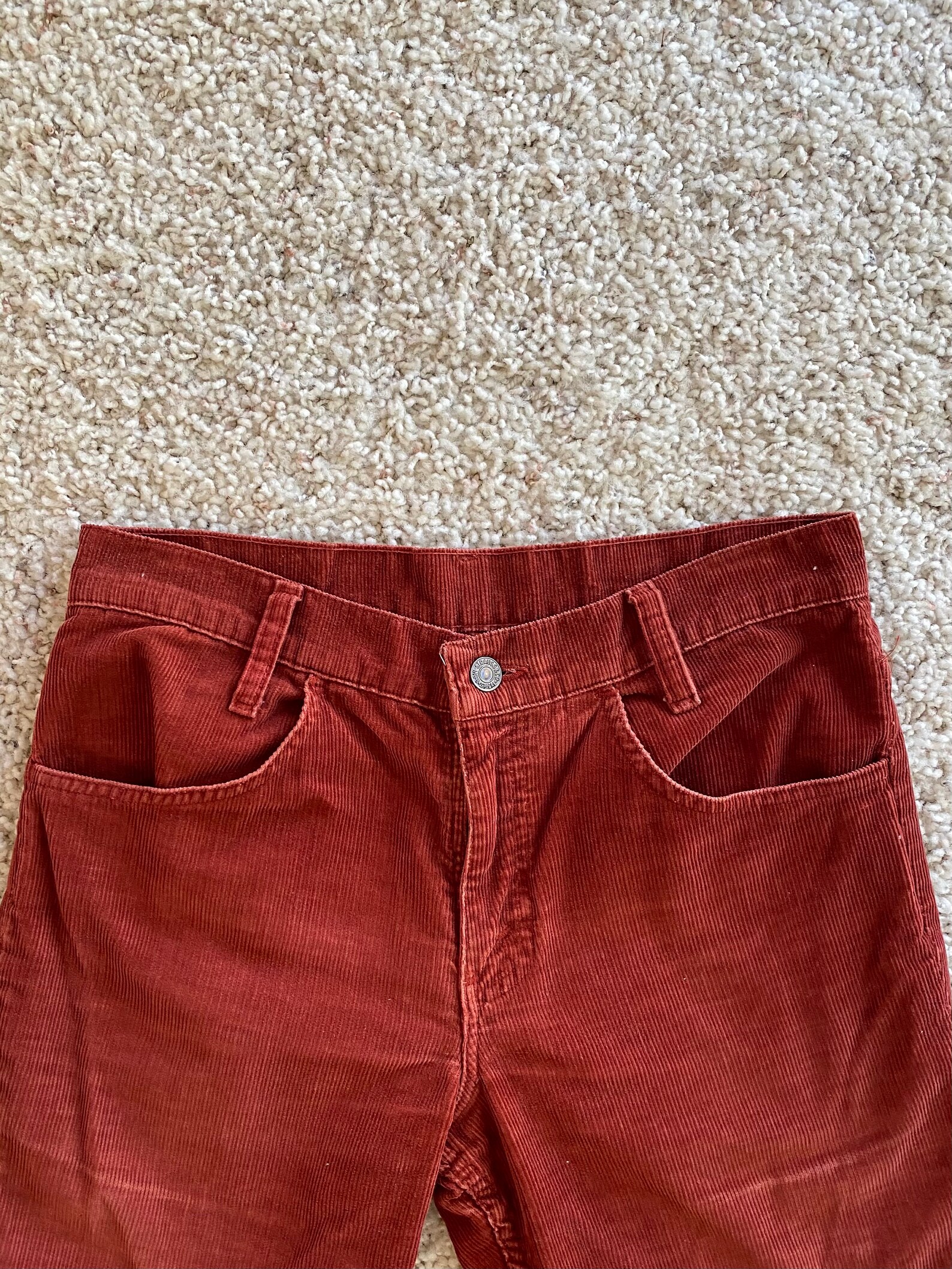 orange corduroy bell bottoms