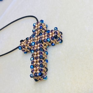 Hand beaded cross