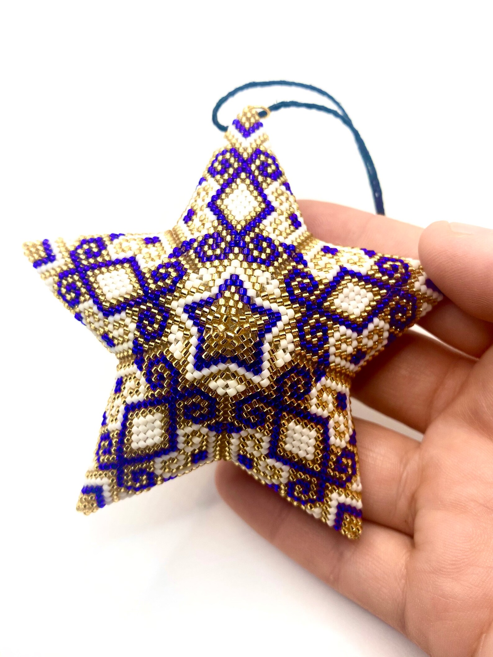 Handmade Beaded Star Ornament Etsy