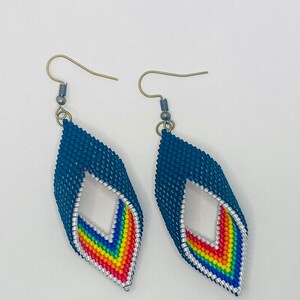 Rainbow beaded earrings