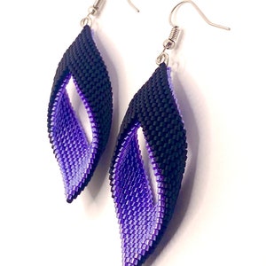 Black and purple beaded earrings