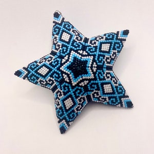 Beaded star Christmas ornament