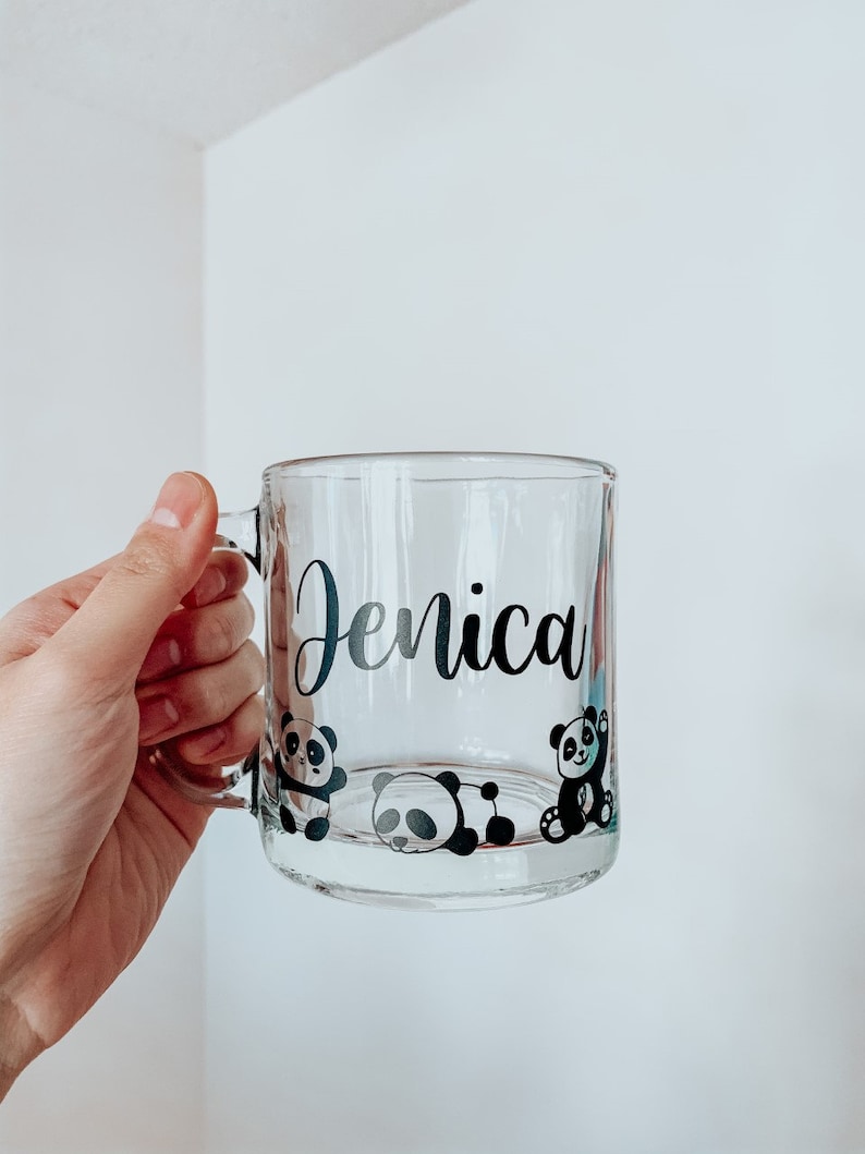 Customizable clear glass mugs 14 oz personalized mugs Etsy