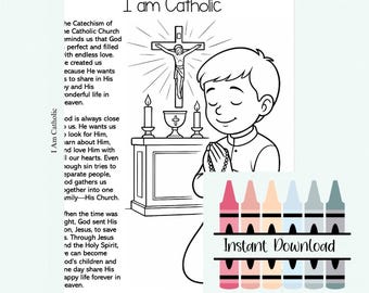 I Am Catholic Coloring Page | Faith Formation (Digital Download)
