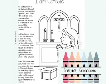 I Am Catholic Coloring Page | Catechism Faith Activity (PDF)