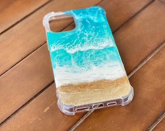 Ocean phone case, Beach phone case, Resin phone case, Ocean style iPhone case, Customized iphone case, Valentines gift, for her, for teen