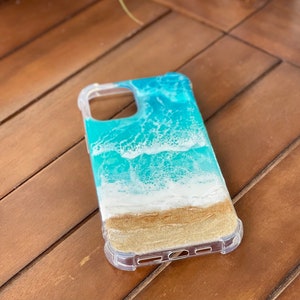 Ocean phone case, Beach phone case, Resin phone case, Ocean style iPhone case, Customized iphone case, Valentines gift, for her, for teen