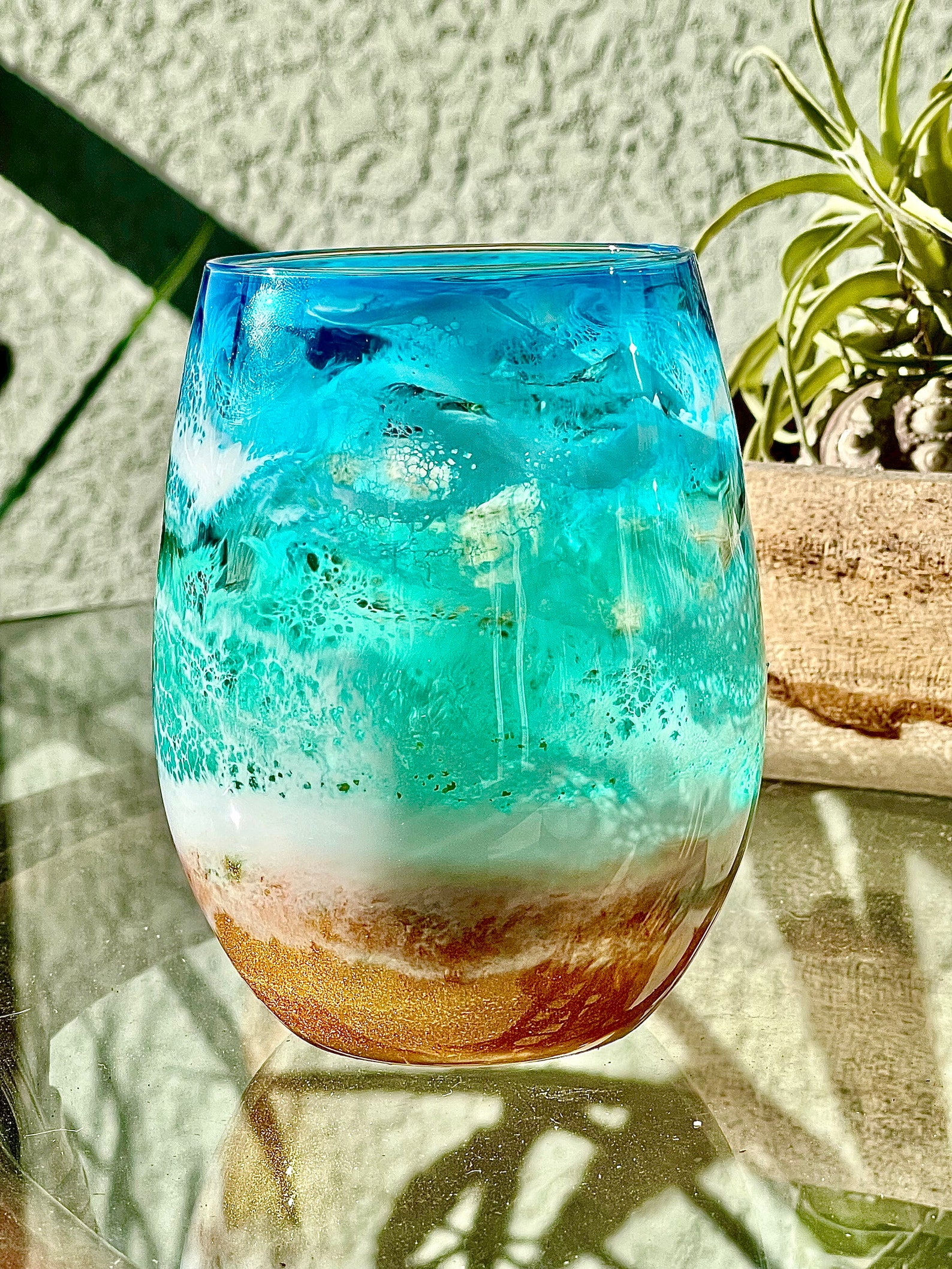 Set of 2 Beach Glassware Beach Wine Glasses Beach Etsy