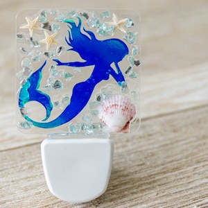 Night light plug in, Coastal night light, Beach night light, Coworker gift, Beach decor, Beach lover gift, Mermaid night light, for kids