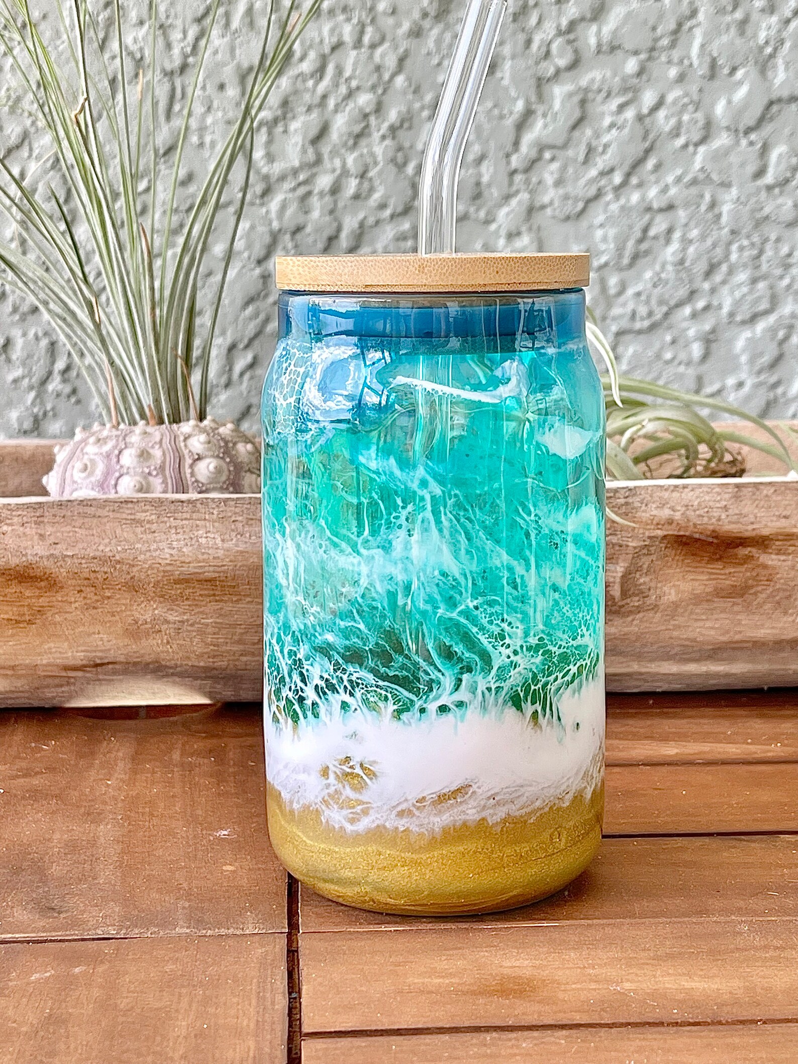 Beach Glassware Beach Glass Can Cup Beer Can Glass Cup Etsy