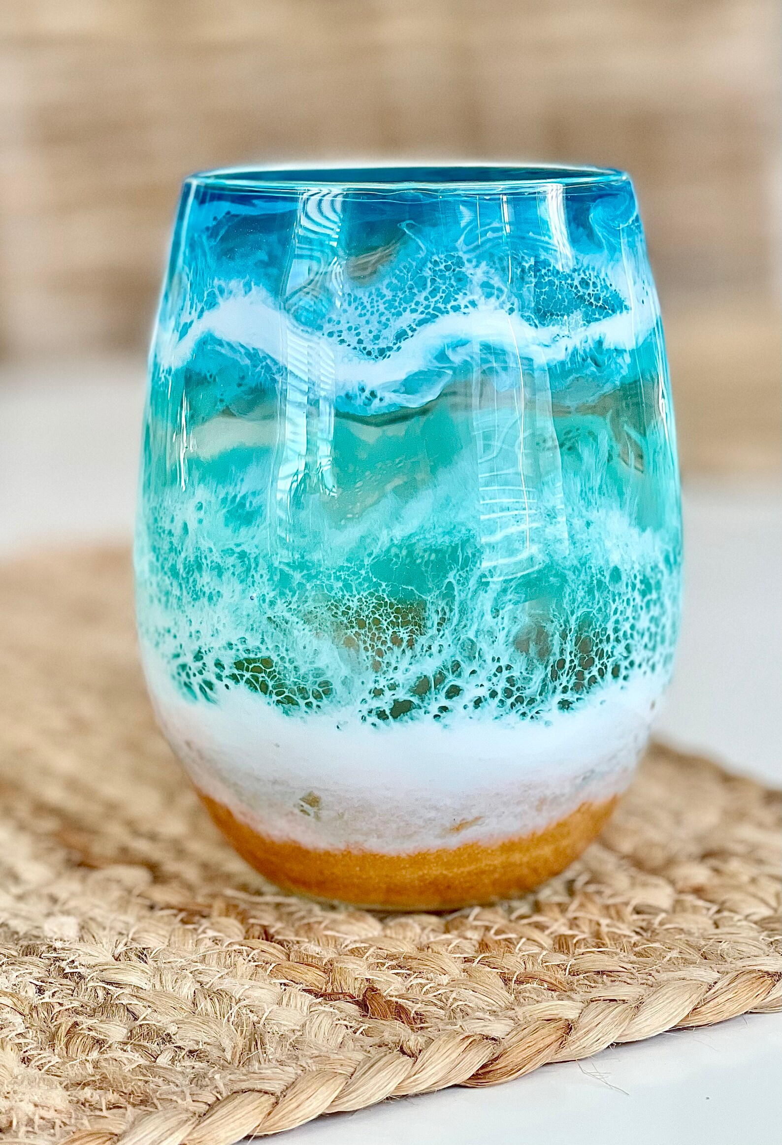 Set of 2 Beach Glassware Beach Wine Glasses Beach Etsy