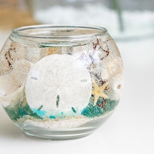 XL Gel Candle with Ocean Rain Aroma & Real Sea Shells and Sand from Florida  – RELAXCATION
