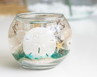 ocean gel candle for Mom, forever candle, Galentine’s gift, beach candle centerpiece for table, sea shell candle, for mom, beach lover gift