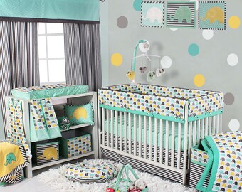 mint green cot bedding