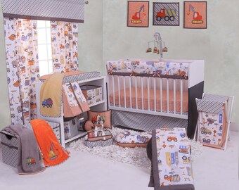 construction themed crib bedding