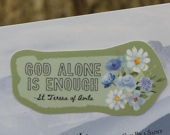 St. Teresa von Avila Katholischer Aufkleber - Inspirierender Vinyl-Heiliger Aufkleber für Journals, Wasserflaschen & katholische Geschenke, katholisches Zitat Geschenk