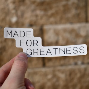 Saint John Paul II Catholic Sticker - &quot;Made for Greatness&quot; Vinyl Quote Decal, Waterproof Christian Gift for Laptops, Bottles & Journals