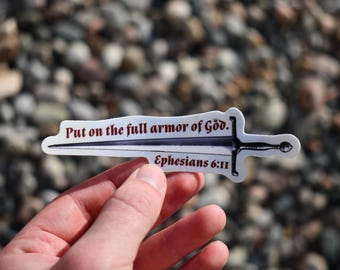 Armor of God Catholic Sticker - Bible Verse Vinyl Waterproof Decal for Water Bottles, Laptops & Journals - Inspirational Faith Gift