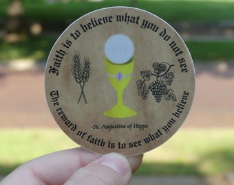 St. Augustine Catholic Vinyl Sticker - Inspirational Quote Decal for Confirmation Gifts, Journals, Laptops & Water Bottles - Waterproof