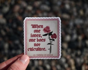 Katholieke sticker heilige Theresia van Lisieux - schattige kleine bloem waterdichte vinyl sticker voor laptops, flessen water en tijdschriften cadeau