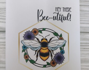 Set of 10 Bee Note Cards with Envelopes; Blank Inside
