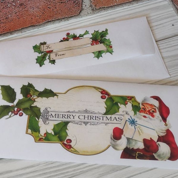 Christmas Money/Gift Card Gift Envelopes with card insert Vintage/retro style and more x 5, 10 or 25