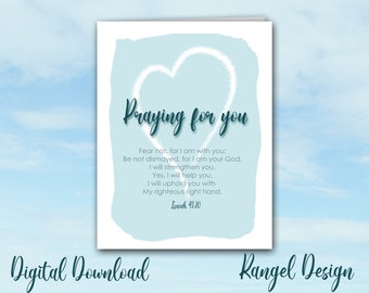 DIGITAL Card, Praying for you, Christian sympathy card, INSTANT DOWNLOAD