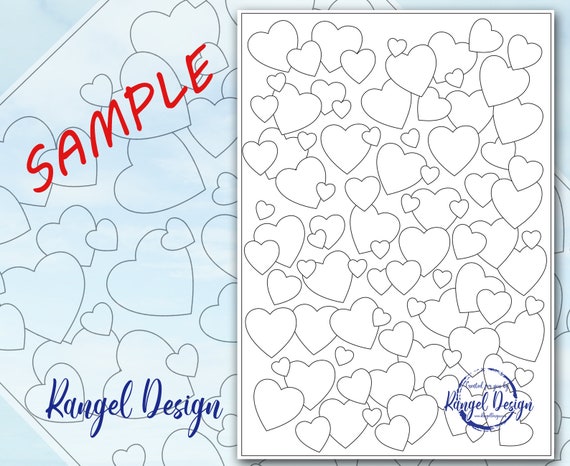 Printable Coloring Page Hearts Digital Download | Etsy