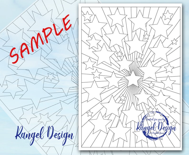 Printable Coloring Page - Stars - Etsy Canada