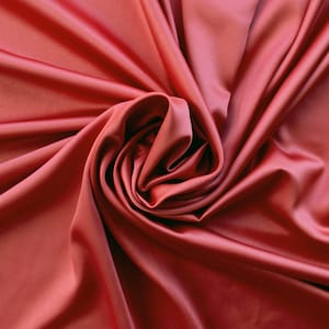 Silky Satin Fabric in Brick Burnt Orange - Mat Lustrous Finish, Ideal for Sewing & DIY Projects, per Meter, by the yard