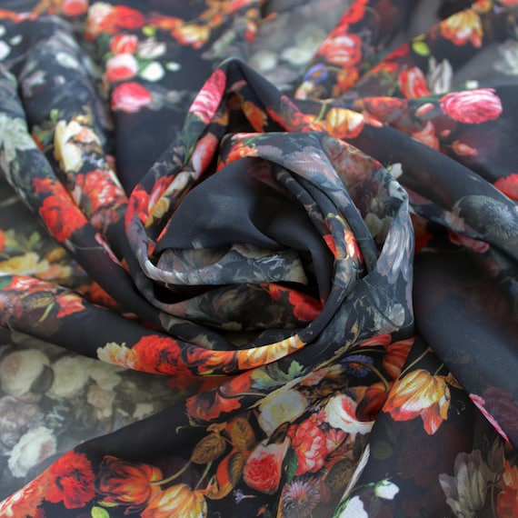 chiffon floral print fabric for dresses Soft and Flowy Floral Printed Chiffon Dress Fabric