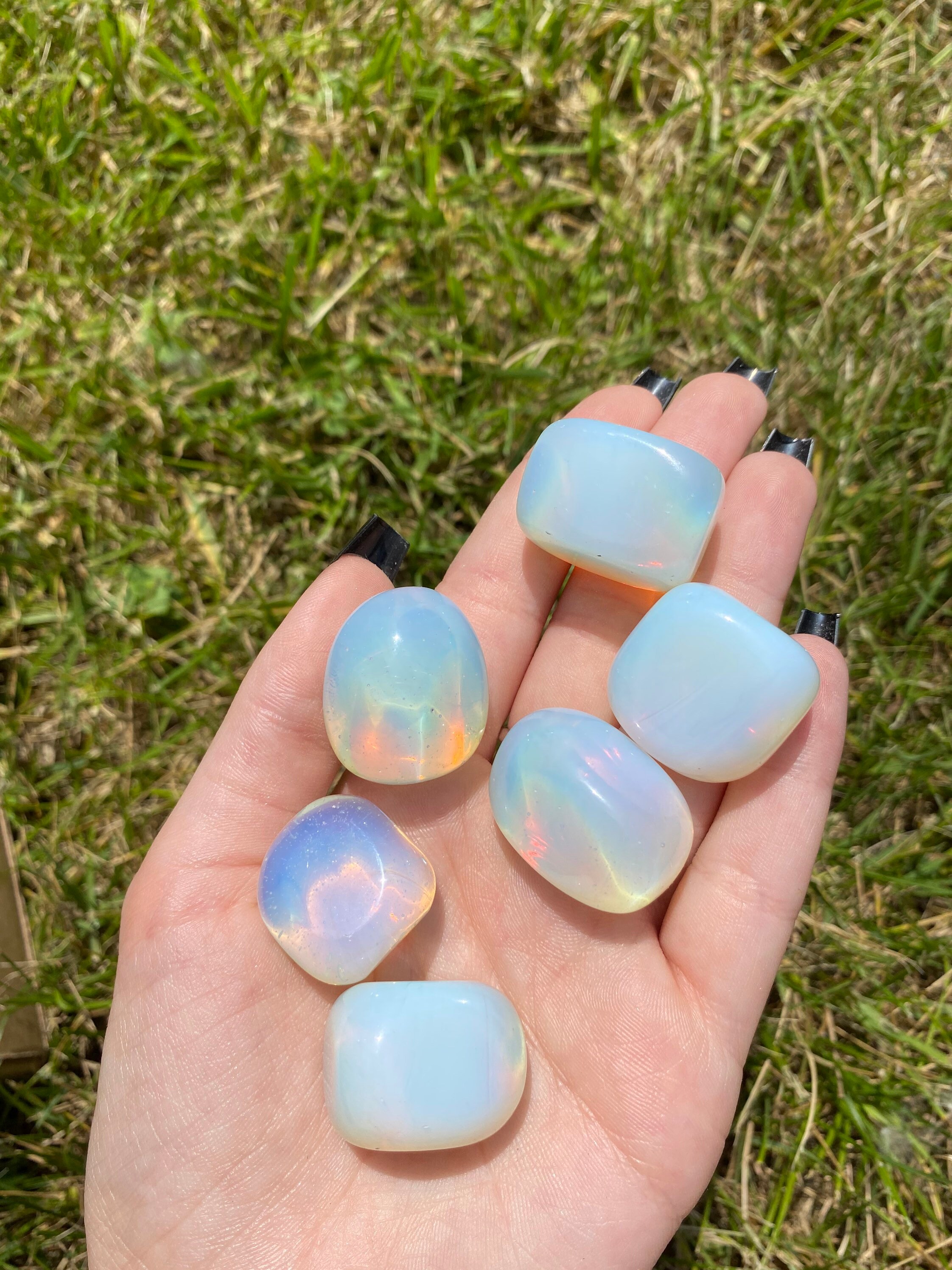 Opalite tumbled crystal large Etsy