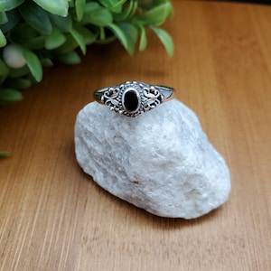 Ring #SDR26 | Zwarte Onyx Ring | Sterling Zilver Zwart Onyx Ring | Black Gemstone Ring | Mooie Zwarte Onyx Southwest Ring | Kleine zwarte ring