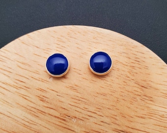 8 mm Blauer Lapis Ohrstecker | Lapis Ohrstecker | Sterling Silber Lapislazuli Schmuck | Zierliche blaue Ohrringe | Südwesten Ohrstecker