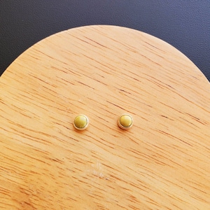 5mm Yellow Turquoise Stud Earrings | Small Turquoise Studs | Sterling Silver Turquoise Post Earrings | Yellow Studs | Everyday Earrings