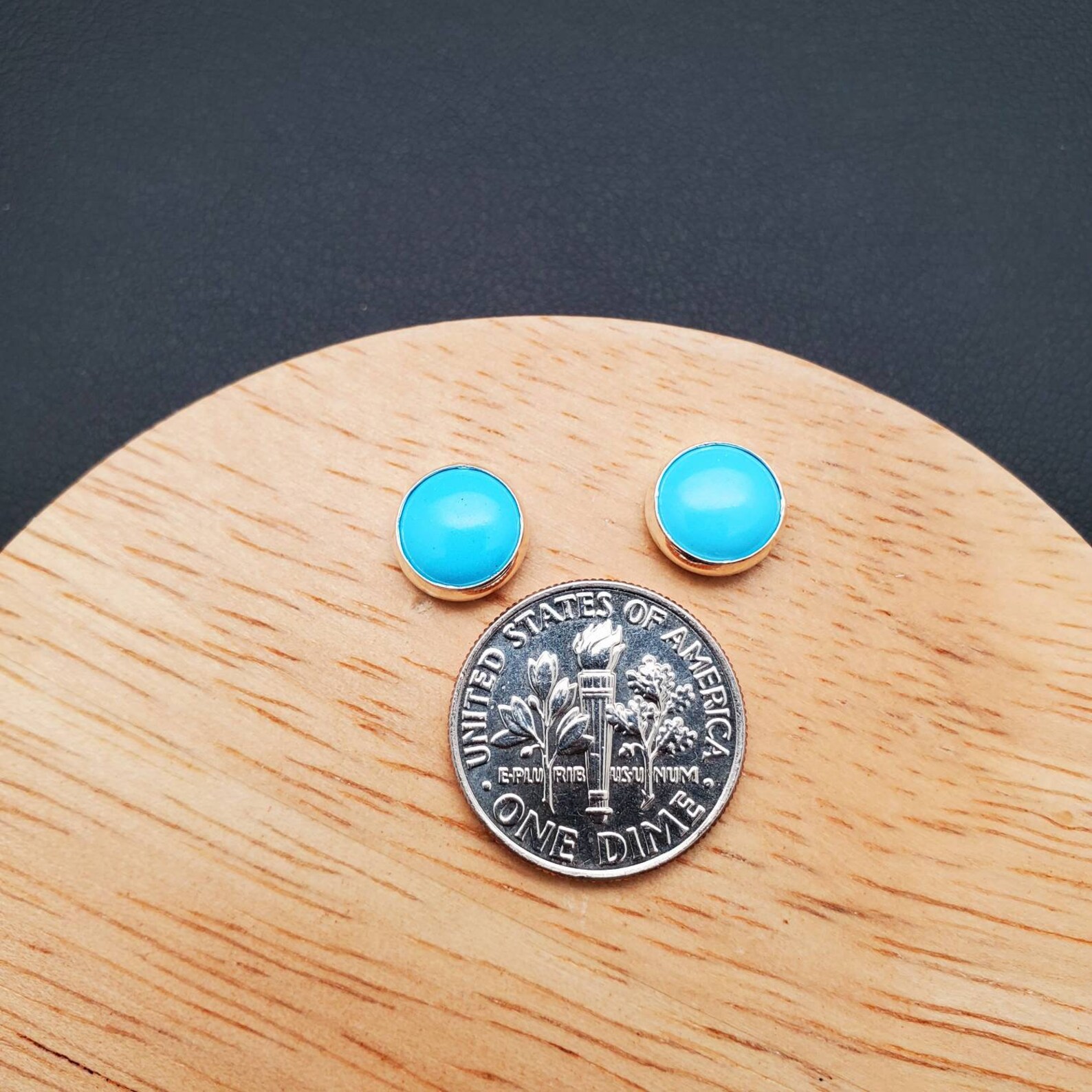 8mm Blue Turquoise Stud Earrings Simple Stud Earrings Etsy