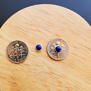 5mm blue Lapis Stud Earrings Blue Post Earrings Sterling Silver Lapis Jewelry Small Lapis Studs Everyday Earrings Tiny Blue Studs image 4