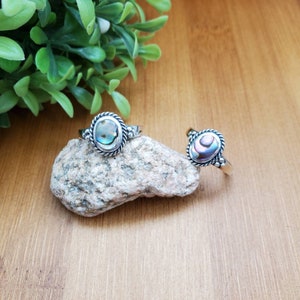 Ring #SDR11 | Abalone Ring | Everyday Ring | Sterling Silver Abalone Shell Ring | Lovely Ring | Dainty Boho Southwest Ring | Gifts Ideas