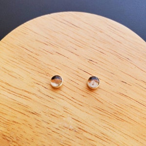 5mm Smoky Quartz Stud Earrings | Smoky Gemstone Studs | Sterling Silver Petite Gemstone Jewelry | Tiny Stud Earrings | Silver Quartz Posts