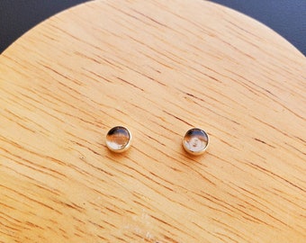 5mm Smoky Quartz Stud Earrings | Smoky Gemstone Studs | Sterling Silver Petite Gemstone Jewelry | Tiny Stud Earrings | Silver Quartz Posts