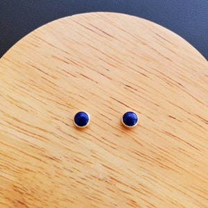 5mm blue Lapis Stud Earrings Blue Post Earrings Sterling Silver Lapis Jewelry Small Lapis Studs Everyday Earrings Tiny Blue Studs image 7