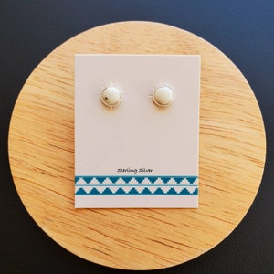 Dainty 6mm White Buffalo Turquoise Studs | White Turquoise Post Earrings | Sterling Silver Turquoise Stud Earrings | Small Turquoise Jewelry