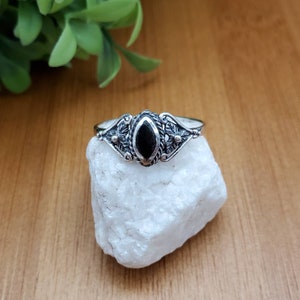 Ring #SDR40 | Zwarte Onyx Ring | Sterling Zilver Zwart Onyx Ring | Black Gemstone Ring | Mooie Zwarte Onyx Southwest Ring | Kleine zwarte ring